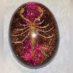 Glitter Scorpion Resin Paperweight